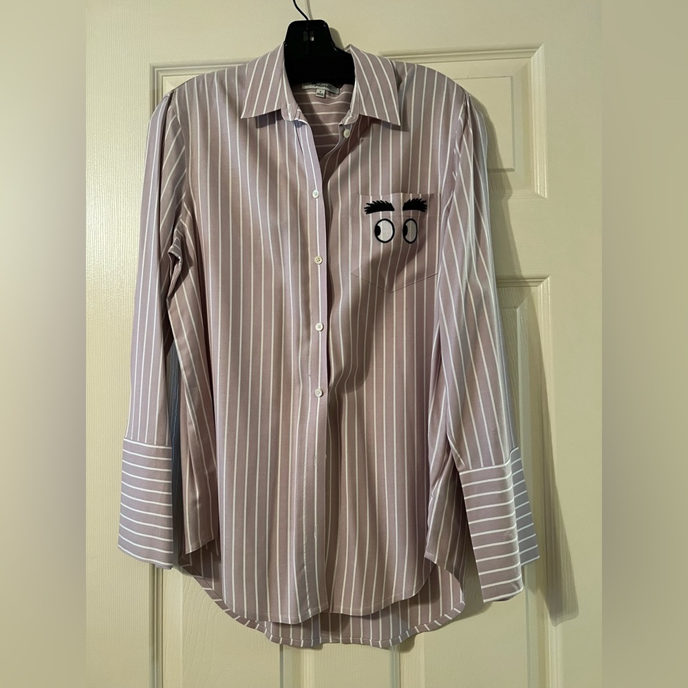 Madewell Button Down Shirt with Eye Embroidery Size S